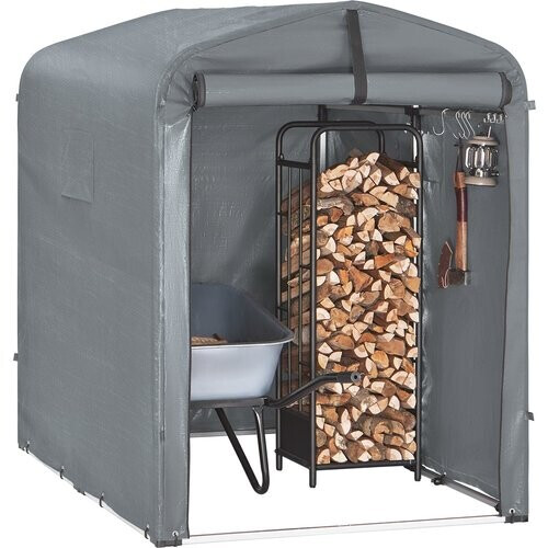 Tweedekans sobuy Tuinhuis voor buiten – waterdicht motorhuis met haken – fietsschuur & gereedschapopslag – grijs – 120 × 176 × 163 cm Tweedehands