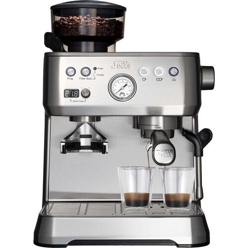Tweedekans Solis Grind & Infuse Perfetta 1019 - Espressomachine met Antistatische Koffiemolen - 40 x 30 x 38 cm - Zilver Tweedehands