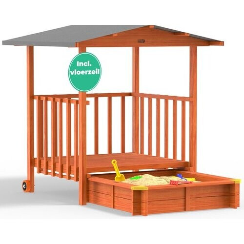 Tweedekans Spielwerk Zandbak - Hout Zonnedak UV 50+ Merle - 143x130x130cm Tweedehands