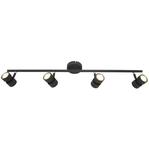 Tweedekans Spot Natasja 7904ZW zwarte 4-lichts plafondspot van metaal met dimbaar GU10 licht, 90 cm breed - Steinhauer Modern design Tweedehands