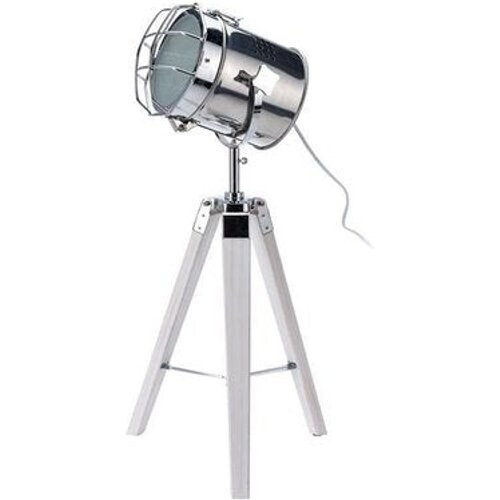 Tweedekans Staande vloerlamp statief Boomi industrieel retro design wit zilver Tweedehands