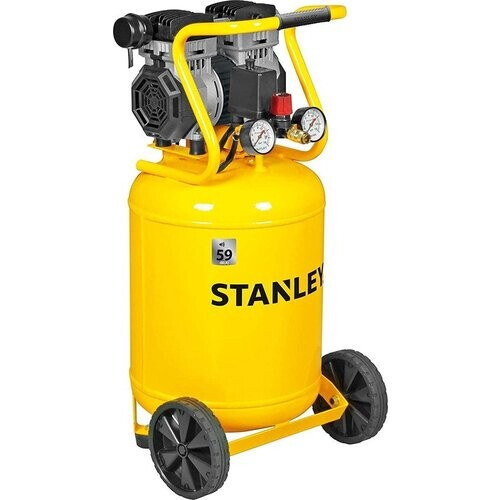 Tweedekans Stanley Compressor, olievrije luchtcompressor, low noise compressor, verticaal, 1 pk, 8 bar, tankinhoud 50 L Tweedehands