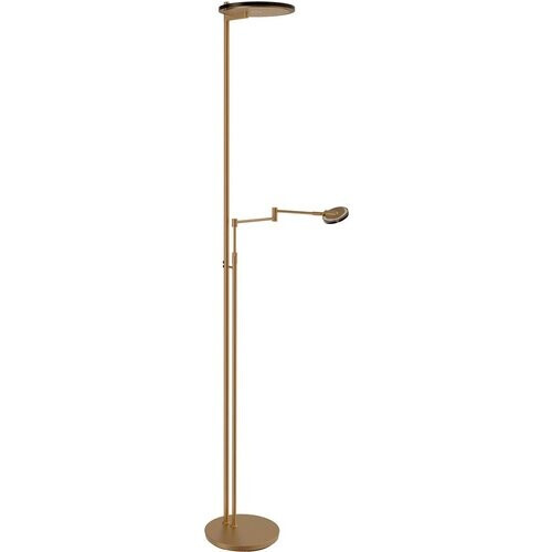 Tweedekans Steinhauer Turound Vloerlamp – Dimbaar Uplight & Leesarm – Stijlvol Brons – Metaal Design Tweedehands