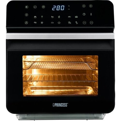 Tweedekans Stoomoven Princess – Stoomkoker – Vrijstaande heteluchtoven - 2-in-1 Stoomoven en Airfryer - 2450W - 12 Bakprogramma's - Stoomfunctie –2450W – 10 Liter - 182085 - Zwart Tweedehands