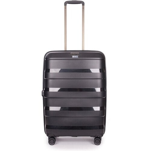 Tweedekans Stratic Straw+ - koffer medium - 66x45x28 cm - 3,7 kg - 65-74 L - spinner - zwart Tweedehands