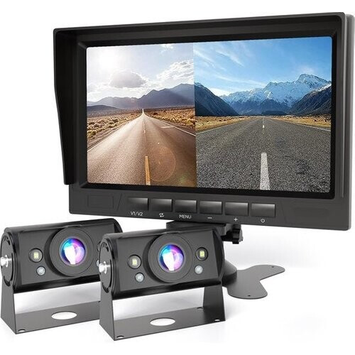 Tweedekans Strex Achteruitrijcamera Set Bedraad Met 2 Camera's (tegelijk bekijken) - HD 1080P - 7" Scherm - 18LED Nachtzicht 15m - IP69 Waterdicht - Achteruitrij Camera Tweedehands