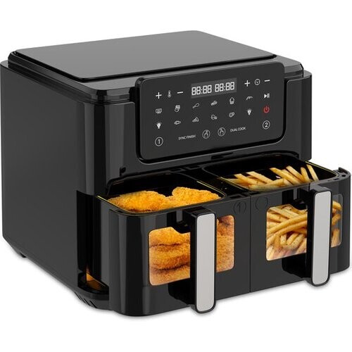 Tweedekans Strex Airfryer XXL - 10L - 2500W - Heteluchtfriteuse - Dubbele Airfryer - 50ºC tot 200ºC - 10 Kookprogramma's - Zwart Tweedehands
