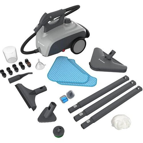 Tweedekans Techweise - TS1 Stoomreiniger (21 Accessoires) - 1500W, 45 Min Stoomtijd, 3.6 Bar Druk, 100°C - 40 x 28.2 x 33.5 cm - Kunststof/Metaal - Grijs/Zwart Tweedehands