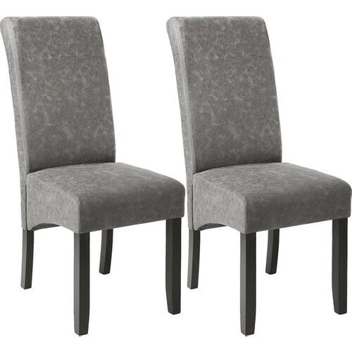Tweedekans tectake® - 2 eetkamerstoelen met ergonomische zitvorm - grijs gemarmerd - 403627 Tweedehands