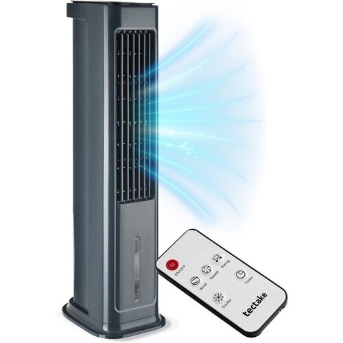 Tweedekans tectake® 4-in-1 Luchtkoeler Alaska - 5L Watertank - 3 Standen - Aircooler - Airco met Zwenkfunctie - Timer - Afstandsbediening - Koelelementen - Luchtbevochtiger - Ventilator - Luchtreiniger - Antraciet Tweedehands