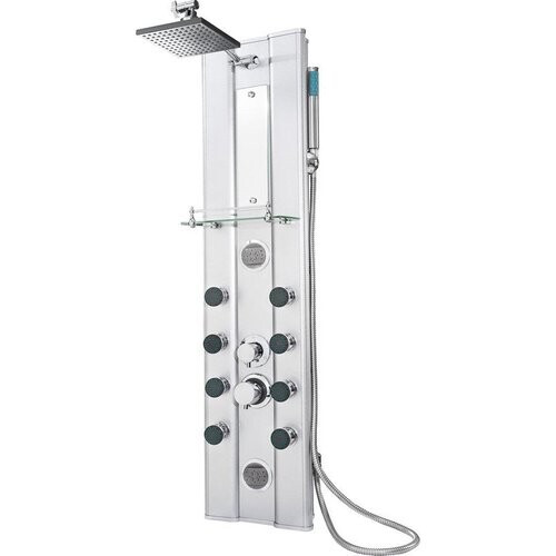 Tweedekans tectake Aluminium design douchepaneel douchekraan met 10 massagesproeiers - 402117 Tweedehands