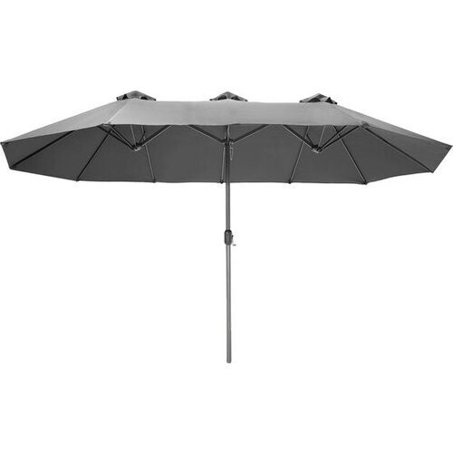 Tweedekans tectake® - Dubbele parasol Silia - Terrasparasol - XXL-parasol - grijs - 404256 Tweedehands