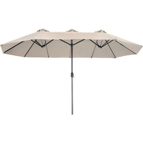 Tweedekans tectake® - Dubbele parasol Silia - Terrasparasol - XXL-parasol - Incl. beschermhoes - beige - 404253 Tweedehands