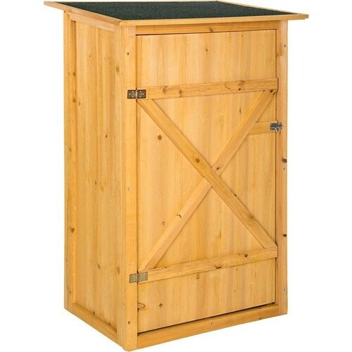 Tweedekans TecTake - Houten tuinkast Taman - met vlak dak - afm. 75 x 56 x 118 cm - 404565 Tweedehands