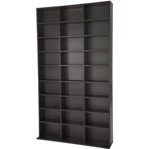 Tweedekans Tectake - Kastenwand voor CD's & DVD's - 180 x 102 x 23,5 cm - Zwart Tweedehands
