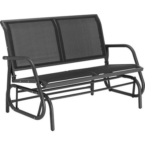 Tweedekans tectake - Schommelbank “Greta” - gepoedercoat stalen frame - zwart - 404599 Tweedehands