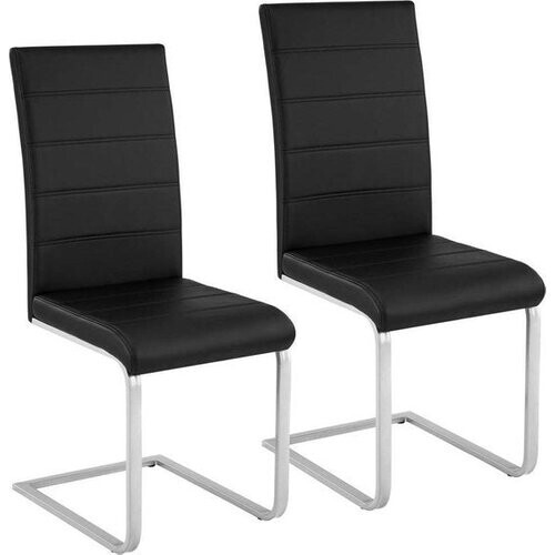 Tweedekans tectake® - set van 2 eetkamerstoelen Bettina zwart - 402549 Tweedehands