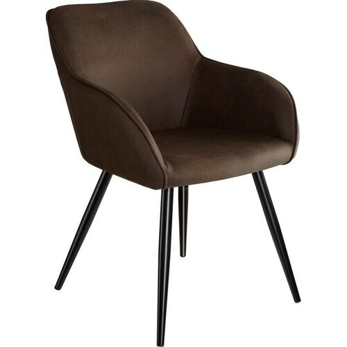 Tweedekans tectake® - Stoel Marilyn stof donkerbruin / zwart SKU: 403668 Tweedehands