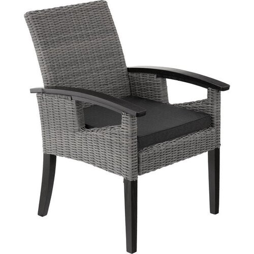 Tweedekans tectake® - Wicker stoel tuinstoel terrasstoel - Rosarno - grijs - 404806 - poly-rattan Tweedehands