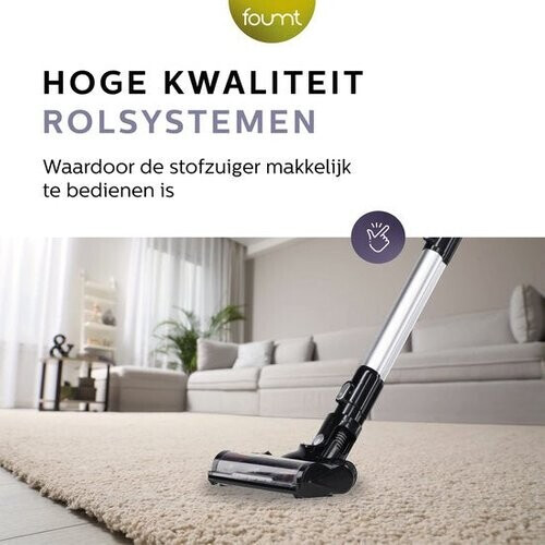 Tweedekans Teeco Steelstofzuiger Draadloos - Zonder zak - Kruimeldief - 4-in-1 - Zwart Tweedehands