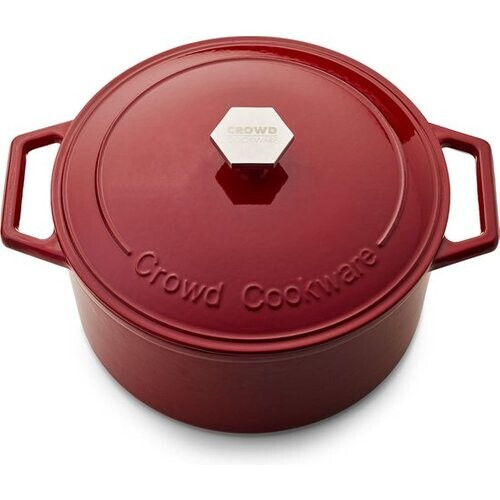 Tweedekans The Tasman Dutch Oven en Grill - Kookpot - Gerecycled Gietijzer - met traditionele en grill deksel - Ø29 cm – Rood Tweedehands