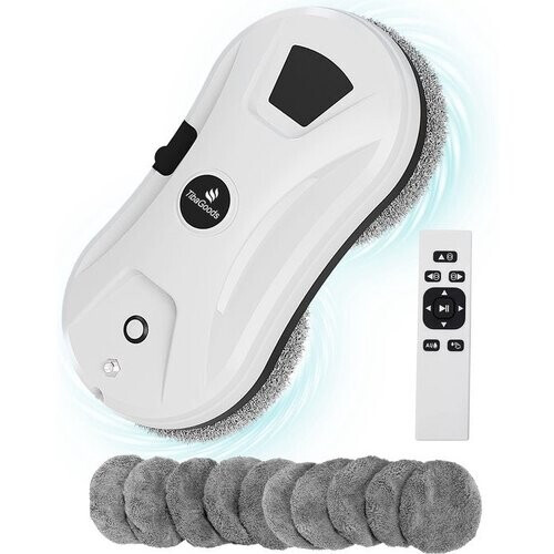 Tweedekans TibaGoods Robot Ruitenreiniger - Ramenwasser - Robot - Dweilrobot - Anti-val touw - Slimme waterspray - Krachtige zuigkracht - Met afstandsbediening - Incl. 10 microvezeldoeken Tweedehands