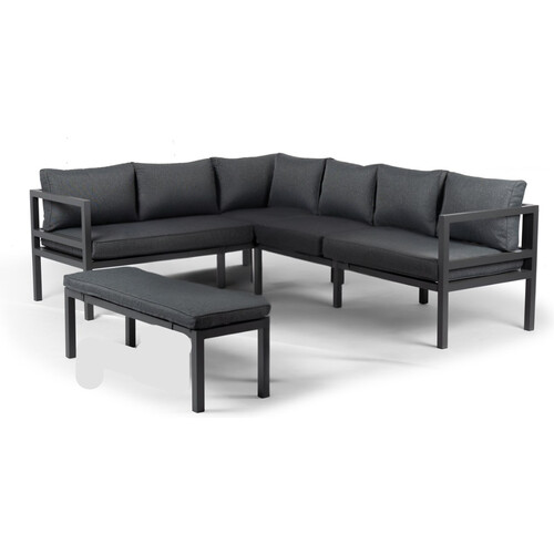 Tweedekans Tierra Outdoor Loungehoek - Brooklyn - 2-delig - 245x195x87cm - Antraciet Tweedehands