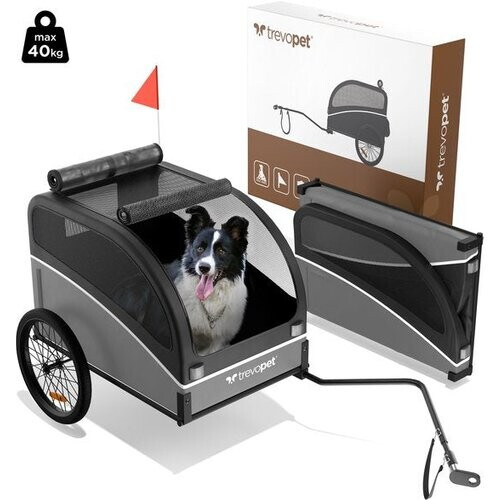 Tweedekans Trevopet® Hondenfietskar - Opvouwbare Fietskar Hond - Hondenkar - Geschikt voor E-Bikes - Tot 40 kg - Voor Middelgrote & Grote Honden - Zwart Tweedehands
