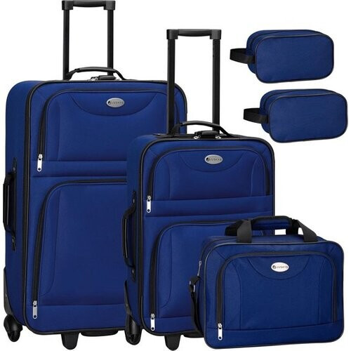 Tweedekans Trolley Reiskofferset / Kofferset Athen - 5-delig - Blauw Tweedehands