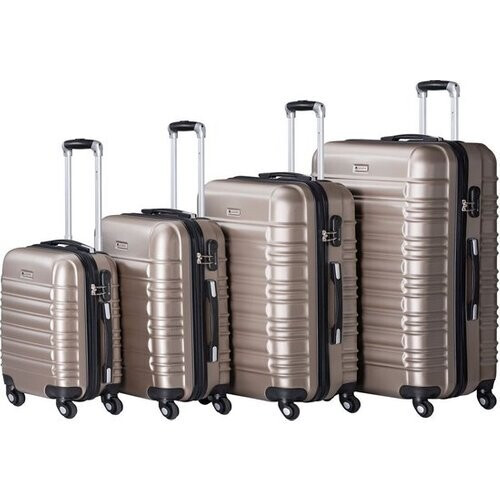 Tweedekans Trolley Reiskofferset / Kofferset Rome - 4-delig - Champagne - ABS Tweedehands