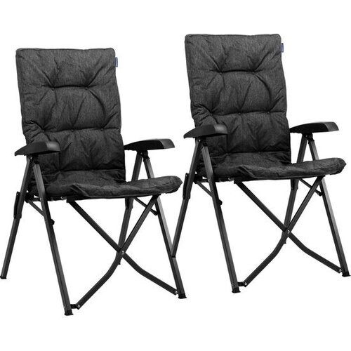 Tweedekans TRVLMORE Campingstoel - Inclusief Draagtas - Duo Pack - 120 kg draagvermogen - Kampeerstoel - Opbergvak - Klapstoel - Zwart Tweedehands