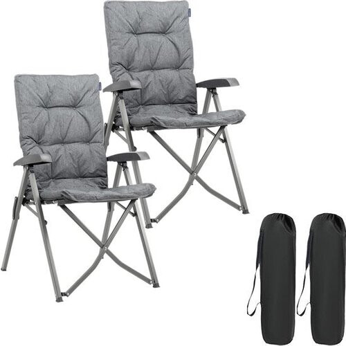 Tweedekans TRVLMORE Campingstoelen Luxe - Opvouwbaar - 2-Pack - 150KG Draagvermogen - Incl. Draagtas - Klapstoel - Kampeerstoel - Vouwstoel - Grijs Tweedehands