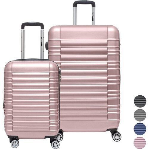Tweedekans TRVLMORE Kofferset - 2 Delig - 38L Handbagage + 110L Ruimbagage - Roségoud Tweedehands