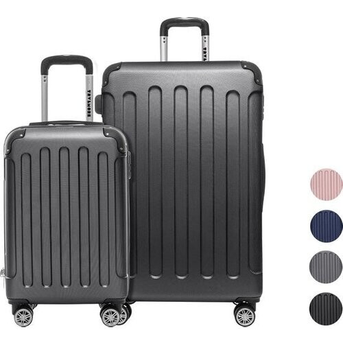 Tweedekans TRVLMORE Kofferset - 2 Delig - 38L Handbagage + 110L Ruimbagage - Zwart Tweedehands