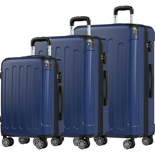 Tweedekans TRVLMORE Kofferset - 3 Delig - 45L Handbagage + 75L en 115L Ruimbagage - TSA Slot - Lichtgewicht - Reiskoffer set - Donkerblauw Tweedehands