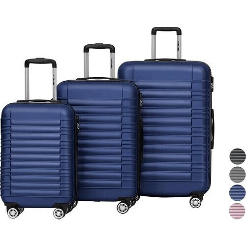 Tweedekans TRVLMORE Kofferset - 3 Delig - Complete Set - 38L Handbagage + 70L en 110L Ruimbagage - Blauw Tweedehands