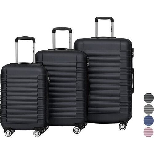 Tweedekans TRVLMORE Set van 3 Koffers – Incl. Cijferslot – 38L + 70L + 110L – Zwart Tweedehands
