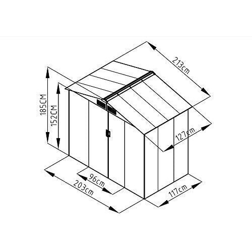 Tweedekans Tuinhuisje metalen fundering - Donkergrijs - 213 x 127 x 185 cm Tweedehands