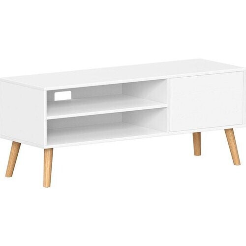 Tweedekans TV-meubel met 1 deur 40 x 120 x 49 cm wit TV-meubel voor TV's tot 55 inch in wit industrieel design Tweedehands