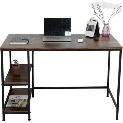 Tweedekans VDD - Bureau - industrieel design met opbergplanken- Kleur: Zwart - 34x58x137cm Tweedehands