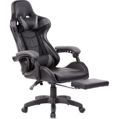 Tweedekans VDD Gamingstoel - Met Voetensteun - 50 x 63 x 118 cm - Zwart/Grijs Tweedehands