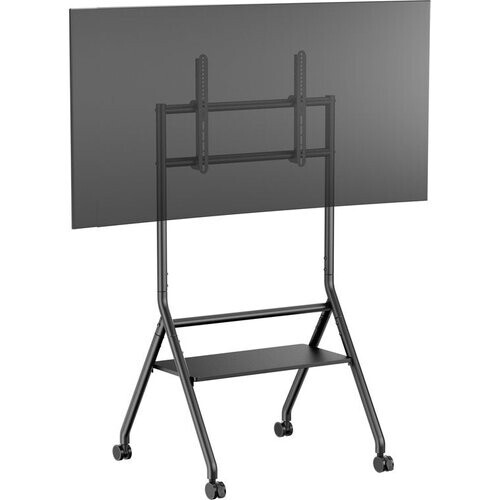 Tweedekans VDD - TV Standaard - TV Statief - TV Voet - Monitor Standaard - Verrijdbaar & in Hoogte Verstelbaar 125 tot 140 cm - Geschikt voor beeldscherm van 37 tot 86 inch - Zwart Tweedehands