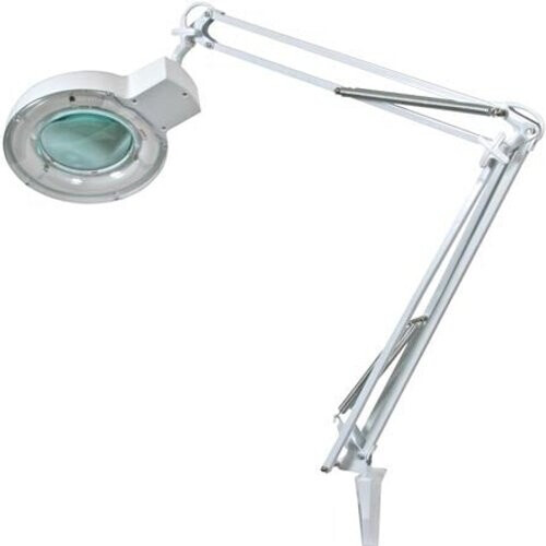 Tweedekans Velleman Loeplamp met klem, zwenkarm, aan/uit-schakelaar, vergroting 2.25x, voor kinderen, volwassenen, senioren, lezen, diamond painting, hobby, werken, wit Tweedehands