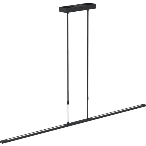 Tweedekans Verstelbare hanglamp Zelena – 2-lichts – Kunststof / Metaal – 155 cm – In hoogte verstelbaar tot 117 cm – Modern design – Zwart Tweedehands