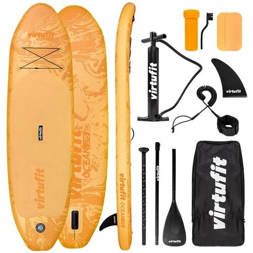 Tweedekans VirtuFit Ocean Opblaasbaar SUP Board 275 cm - Max. 150 kg - Complete Set - Inclusief Pomp, Peddel, Draagtas, Accessoires & GoPro-mount - Stand Up Paddle Board - Oranje Tweedehands