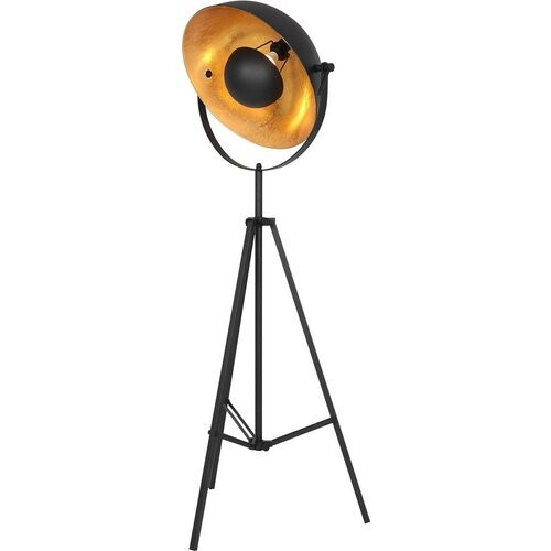 Tweedekans Vloerlamp Sunflower - 1-lichts - draaibaar en kantelbaar - E27 - 163 cm hoog - trendy design - woonkamer / slaapkamer - goud / zwart Tweedehands