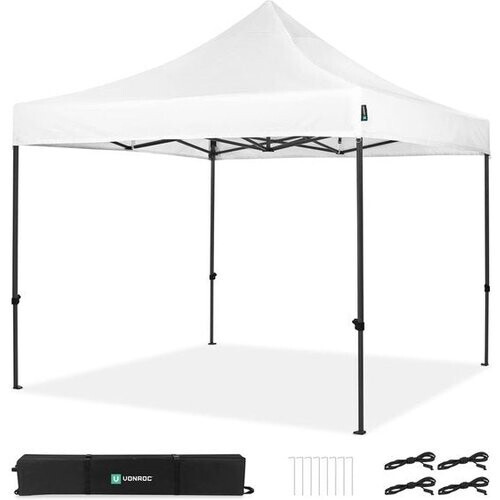 Tweedekans VONROC Partytent - 3x3 m – Premium easy-up Partytent - Modulair Ontwerp – Opvouwbaar – Waterdicht – Stalen Frame - 50+ UV Bescherming - Incl. Opbergtas - Wit Tweedehands