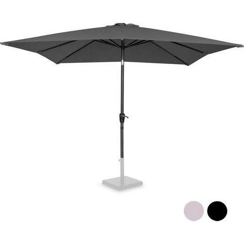 Tweedekans VONROC Premium Stokparasol Rosolina 280x280cm - Incl. beschermhoes – Vierkante parasol - Kantelbaar – UV werend doek – Grijs Tweedehands