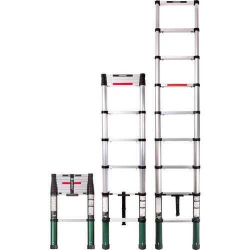 Tweedekans VONROC Professionele Telescopische ladder – 2.6m – met softclose – Veilig & solide Tweedehands