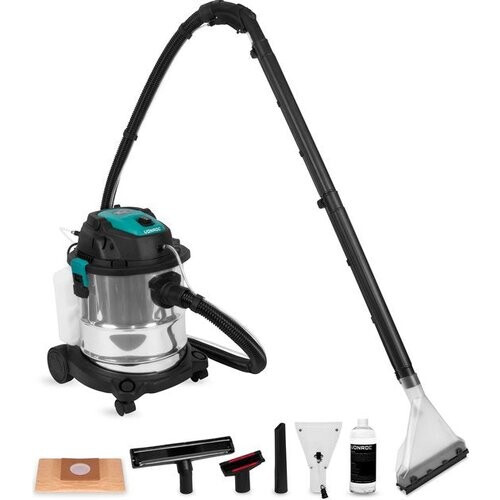 Tweedekans VONROC Tapijtreiniger – Incl. Accessoires & Reinigingsmiddel – 1400 W – 20 Liter – Zwart Tweedehands